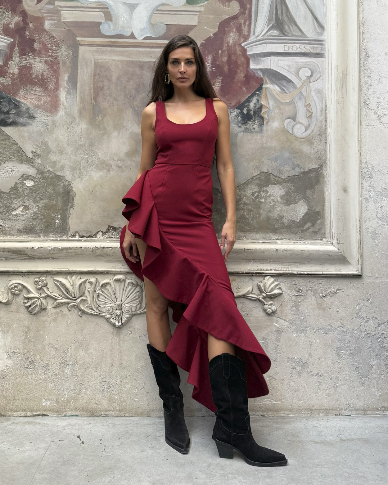 Malena Dress Burgundy — prikaz 2
