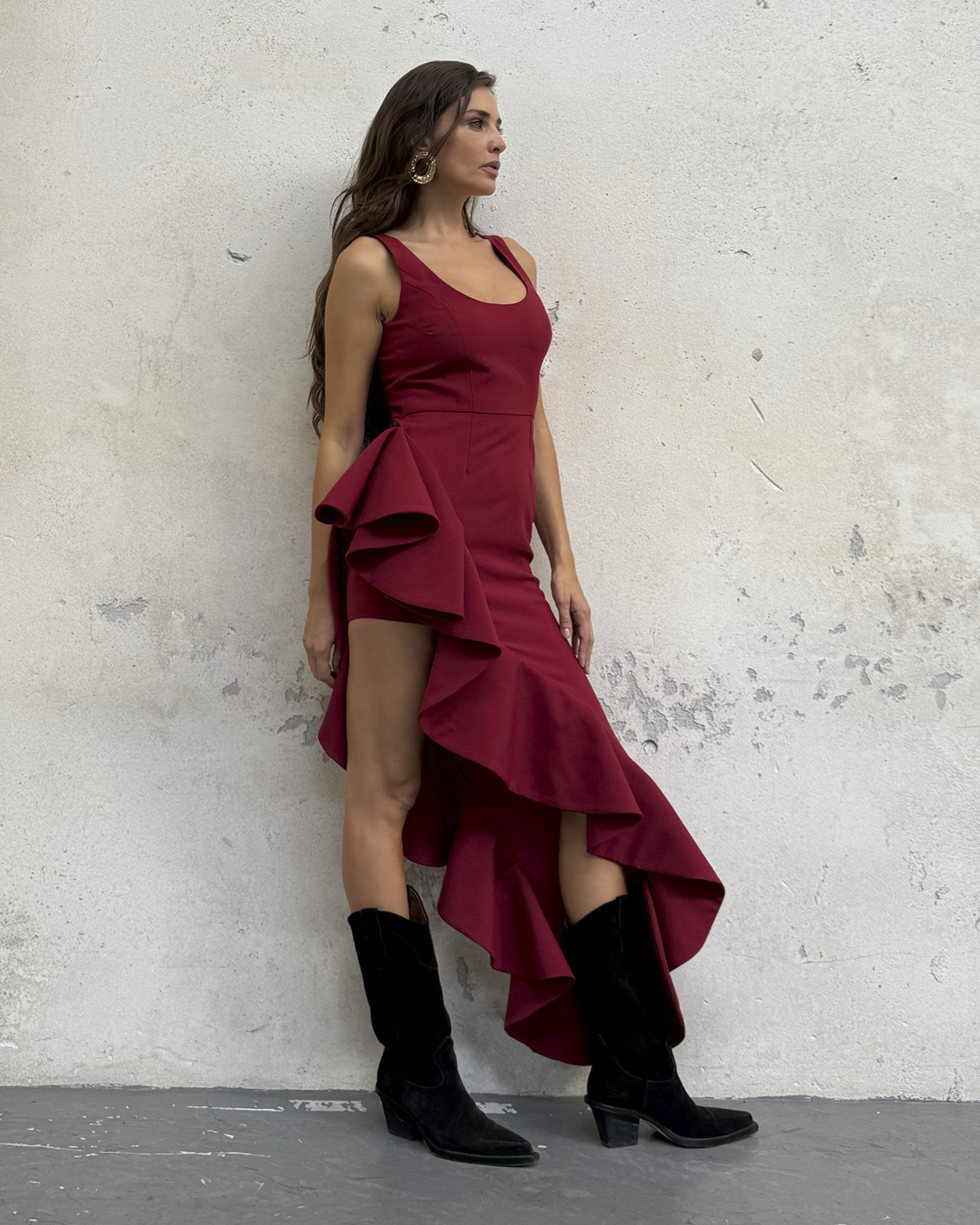 Malena Dress Burgundy — prikaz 3